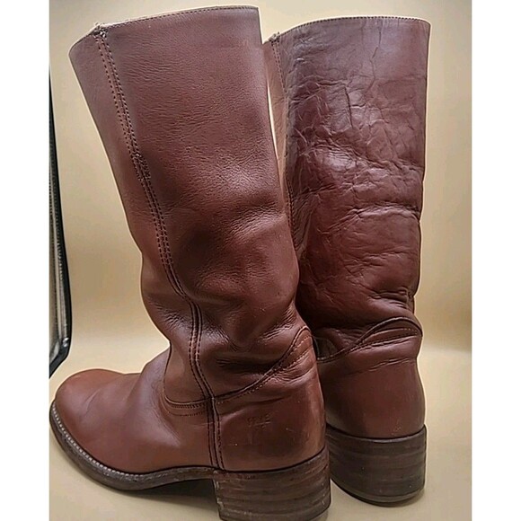 70s Frye Campus Boots Mens 10 D Womens 11.5 14L Brown Leather 2955T Vintage USA main image 11